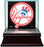 New York Yankees Glass Single Baseball Case with Team Logo Background