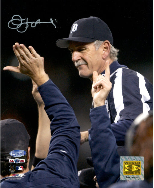 Jim Leyland 2006 ALDS Celebration Carry Off Vertical 8x10