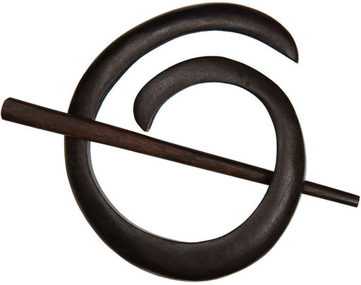 Spiral Shawl Pin, Ebony