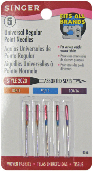 Regular Point Machine Needles-Sizes 11/14/16 5/Pkg