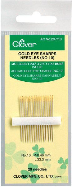 Gold Eye Sharps Needles-Size 10 20/Pkg