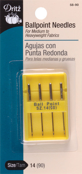 Ball Point Machine Needles 4/Pkg-Size 14/90