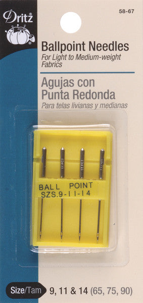 Ball Point Machine Needles-Sizes 9/11/14 4/Pkg