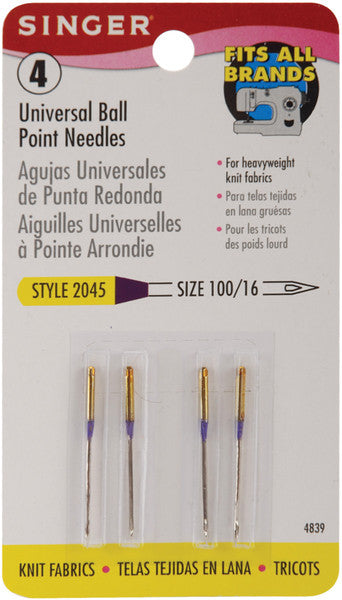 Ball Point Machine Needles-Size 16/100 4/Pkg