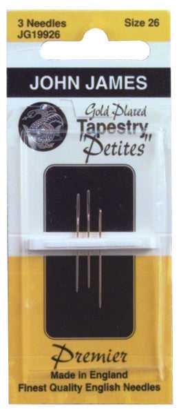 Gold Plated Tapestry Petites Hand Needles-Size 26