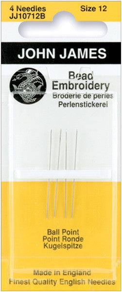 Bead Embroidery Hand Needles-Size 12 4/Pkg