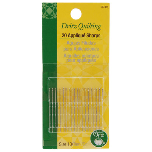 Dritz Quilting Applique Sharps Needles-Size 10 20/