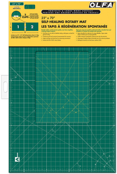 Olfa Gridded Cutting Mat Set-23"X70" Clipped