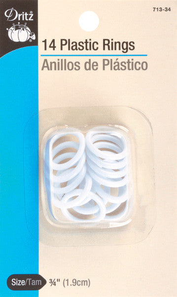 Plastic Rings 3/4" 14/Pkg-White