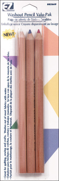 Washout Pencils 3/Pkg-Red, White & Blue