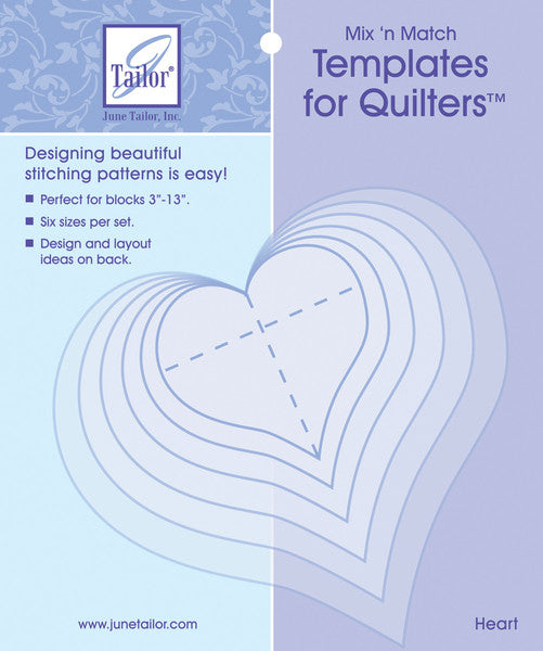 Mix'n Match Templates For Quilters 6/Pkg-Heart