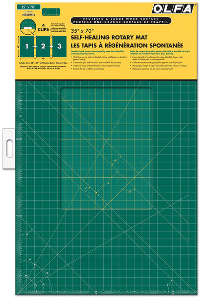 Olfa Gridded Cutting Mat Set-35"X70" Clipped