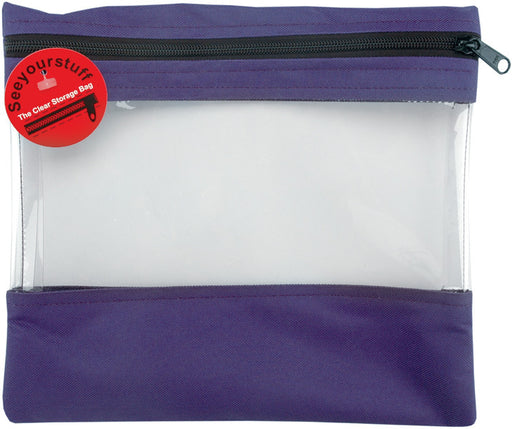 Seeyourstuff Clear Storage Bags 12"X13"-Purple