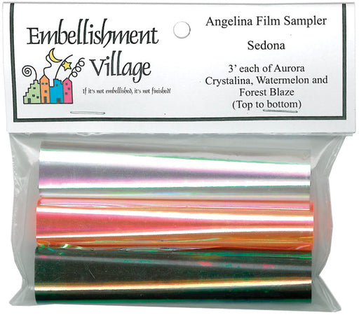 Angelina Film Sampler 4"X3' 3/Pkg-Sedona -Aurora/F