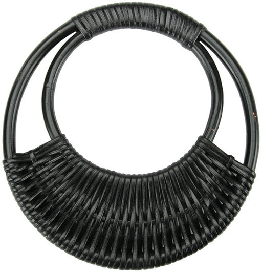 Rattan Purse Handle 7-1/16" Round-Black