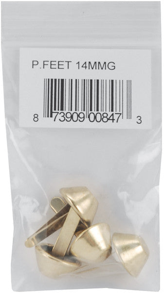 14mm Purse Feet 4/Pkg-Gold