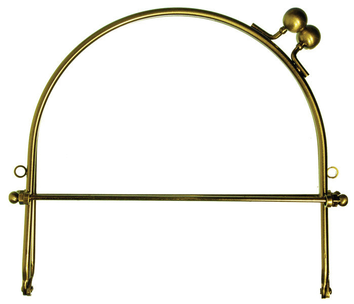 Metal Purse Frame w/Ball Clasp & Loops 6"-Gold