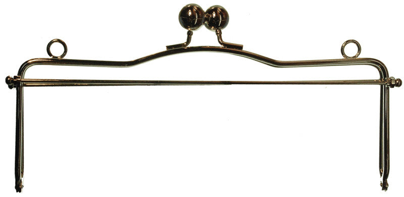 Metal Purse Frame w/Ball Clasp & Loops 10"-Silver