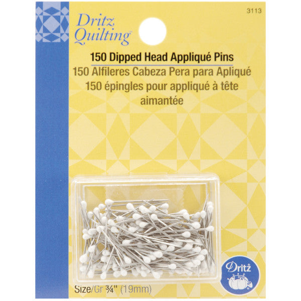 Dritz Quilting White Dipped Head Applique Pins-3/4