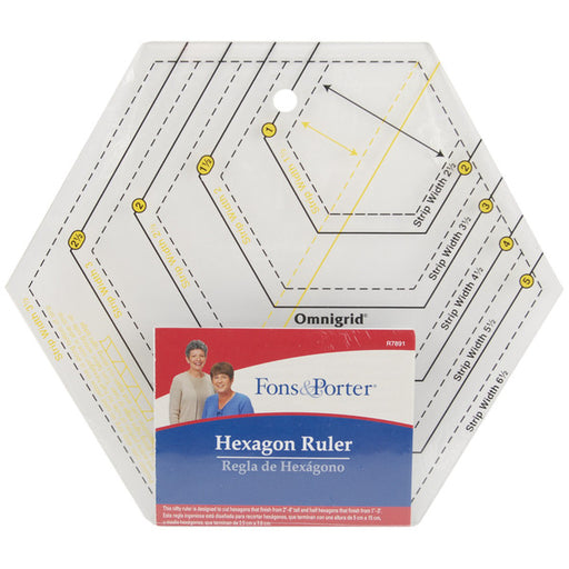 Fons & Porter Hexagon Ruler-2" to 6" & 1" to 3"