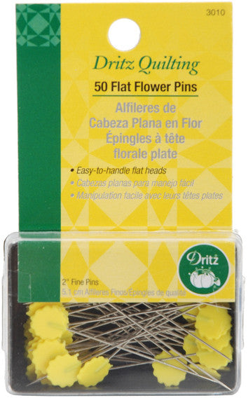 Dritz Quilting Flat Flower Pins -2" 50/Pkg