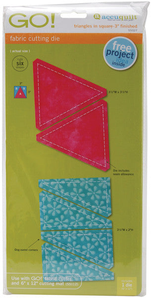 GO! Fabric Cutting Dies-Triangles In Square 3" Fin