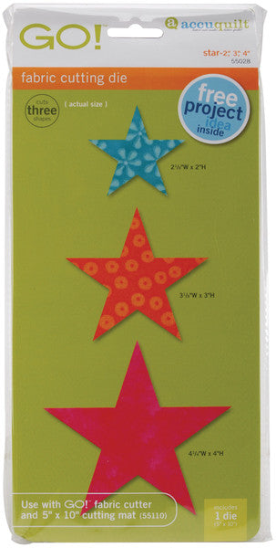 GO! Fabric Cutting Dies-Star 2", 3" & 4"