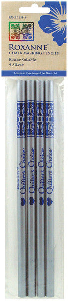 Water Soluble Chalk Marking Pencils 4/Pkg-Silver