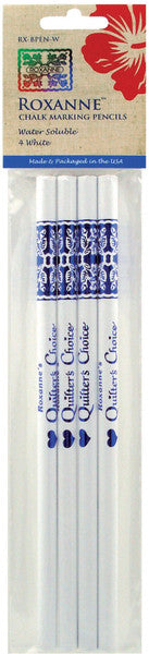 Water Soluble Chalk Marking Pencils 4/Pkg-White