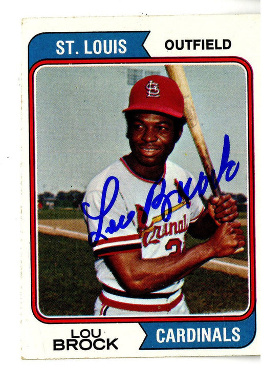 Lou Brock Signed Miscellaneous Trading Card JSA