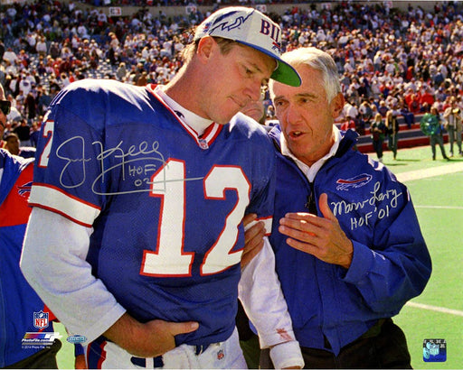 Jim Kelly/Marv Levy Dual Signed and Inscribed 16x20 Photo w/ HOF