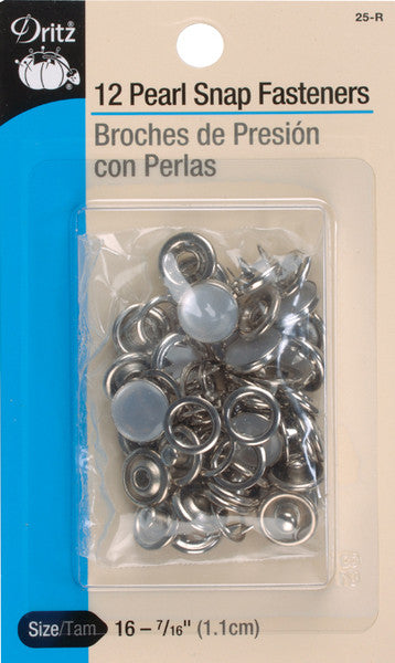 Pearl Snaps 7/16" 12/Pkg-White