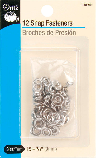 Gripper Snaps 3/8" 15/Pkg-Nickel