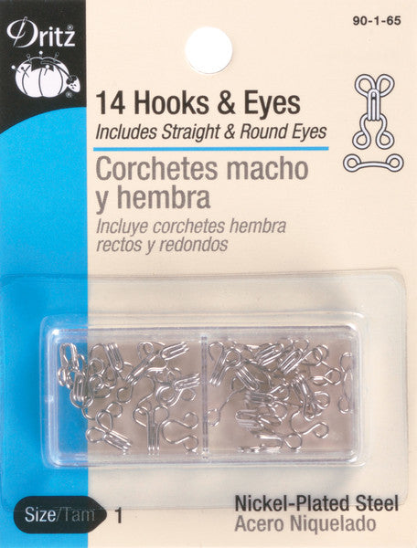 Hooks & Eyes Size 1 14/Pkg-Nickel