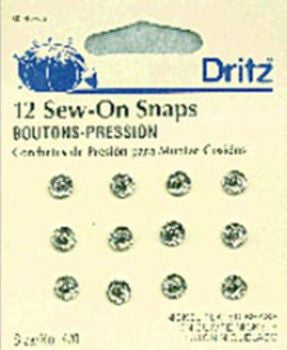 Nickel Sew-On Snaps-Size 4/0 12/Pkg