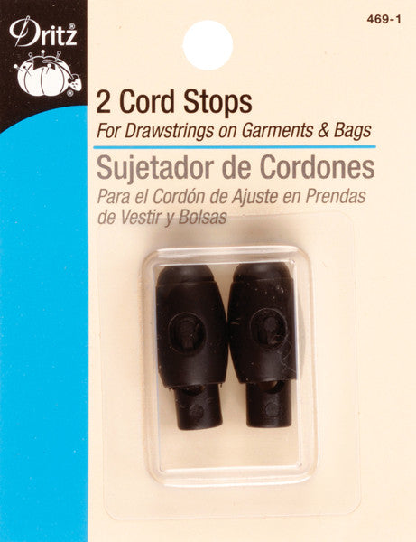 Cord Stops 1-1/4" 2/Pkg-Black