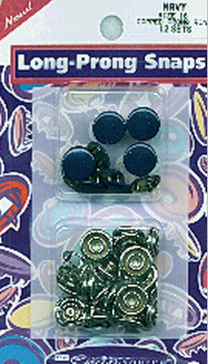 Capped Long-Prong Snaps Size 16 10/Pkg-Navy