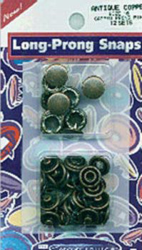 Capped Long-Prong Snaps Size 16 10/Pkg-Antique Cop