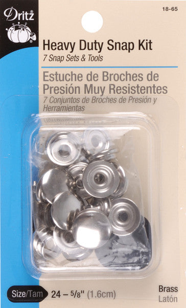 Heavy Duty Snap Kit 5/8" 7/Pkg-Nickel