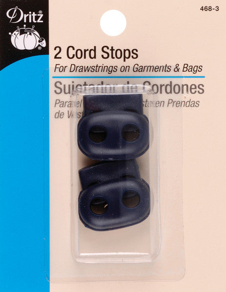 Double Cord Stops For 1/8" Cord 2/Pkg-Navy