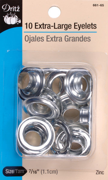 Eyelets 7/16" 10/Pkg-Nickel