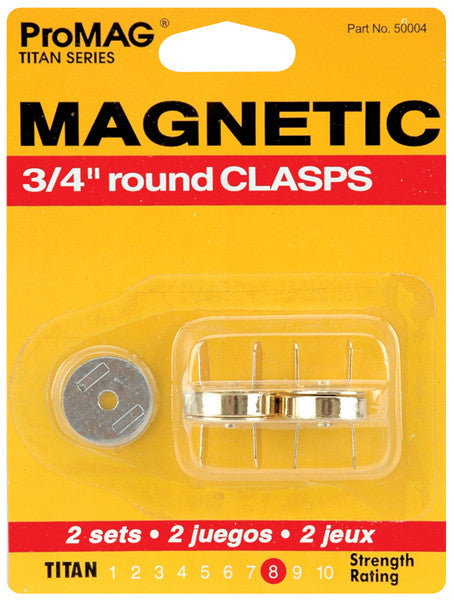 Magnetic Clasps 3/4" Round 2/Pkg-Gold