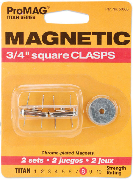 Magnetic Clasps 3/4" Square 2/Pkg-Silver