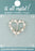 Genuine Rhinestone Buckle 38mm Heart-Silver/Pearl