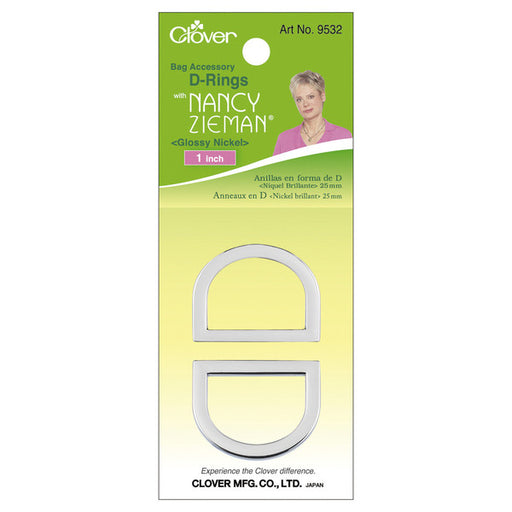 Nancy Zieman's Bag Hardware D-Rings 1" 2/Pkg-Gloss