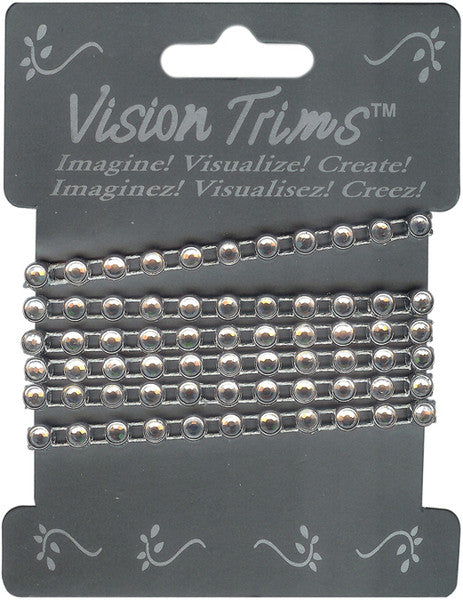 Genuine Rhinestone Trim 36"- Silver