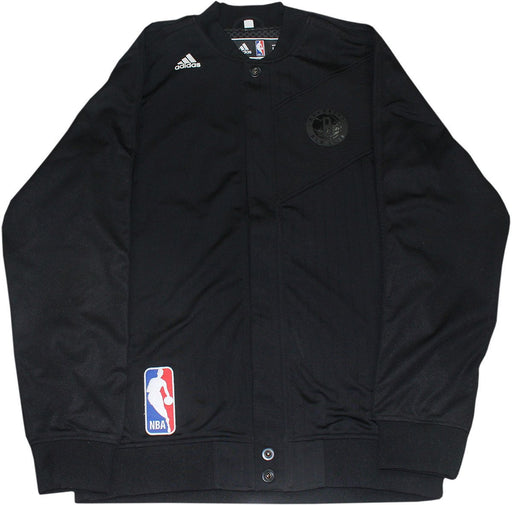 Marcus Thornton Jacket - Brooklyn Nets 2013-2014 Season Game Used #10 Black w/ Black Team Logo On Heart Long Sleeve Warmup Jacket (XL)