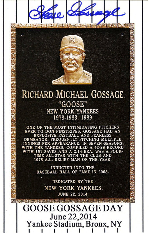 Goose Gossage Signed Goose Gossage Day Commemorative 35x5 Postcard