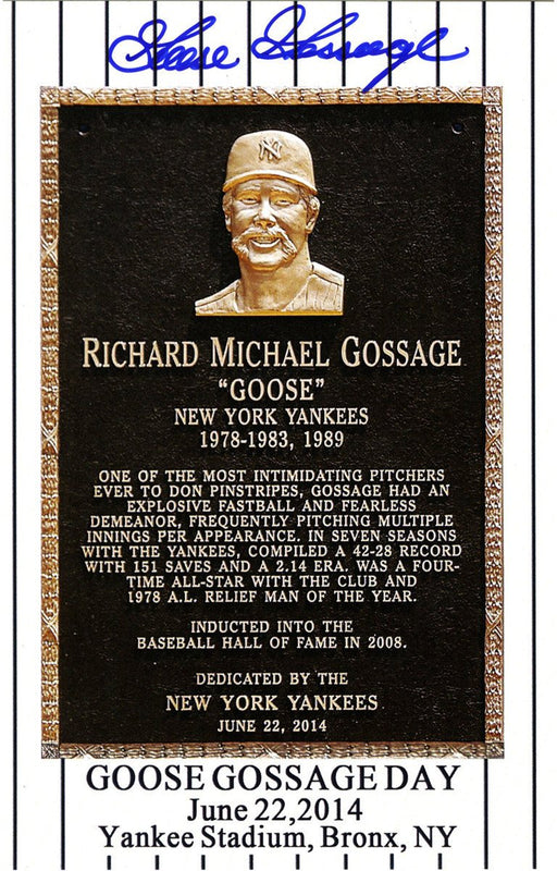 Goose Gossage Signed Goose Gossage Day Commemorative 3.5x5 Postcard