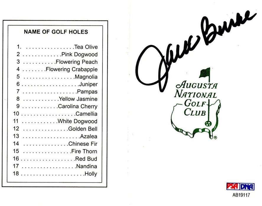 Jack Burke Signed Augusta National Masters Scorecard PSA/DNA